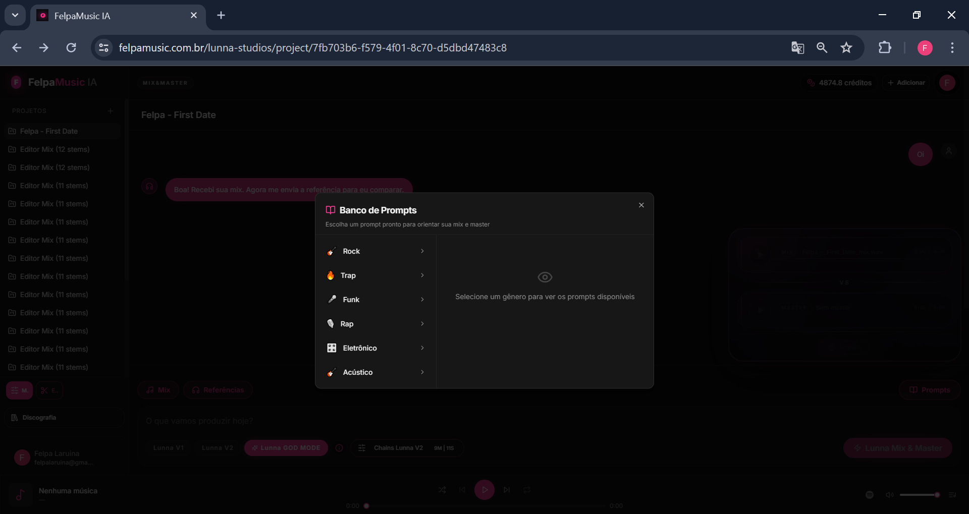 Banco de prompts do FelpaMusic